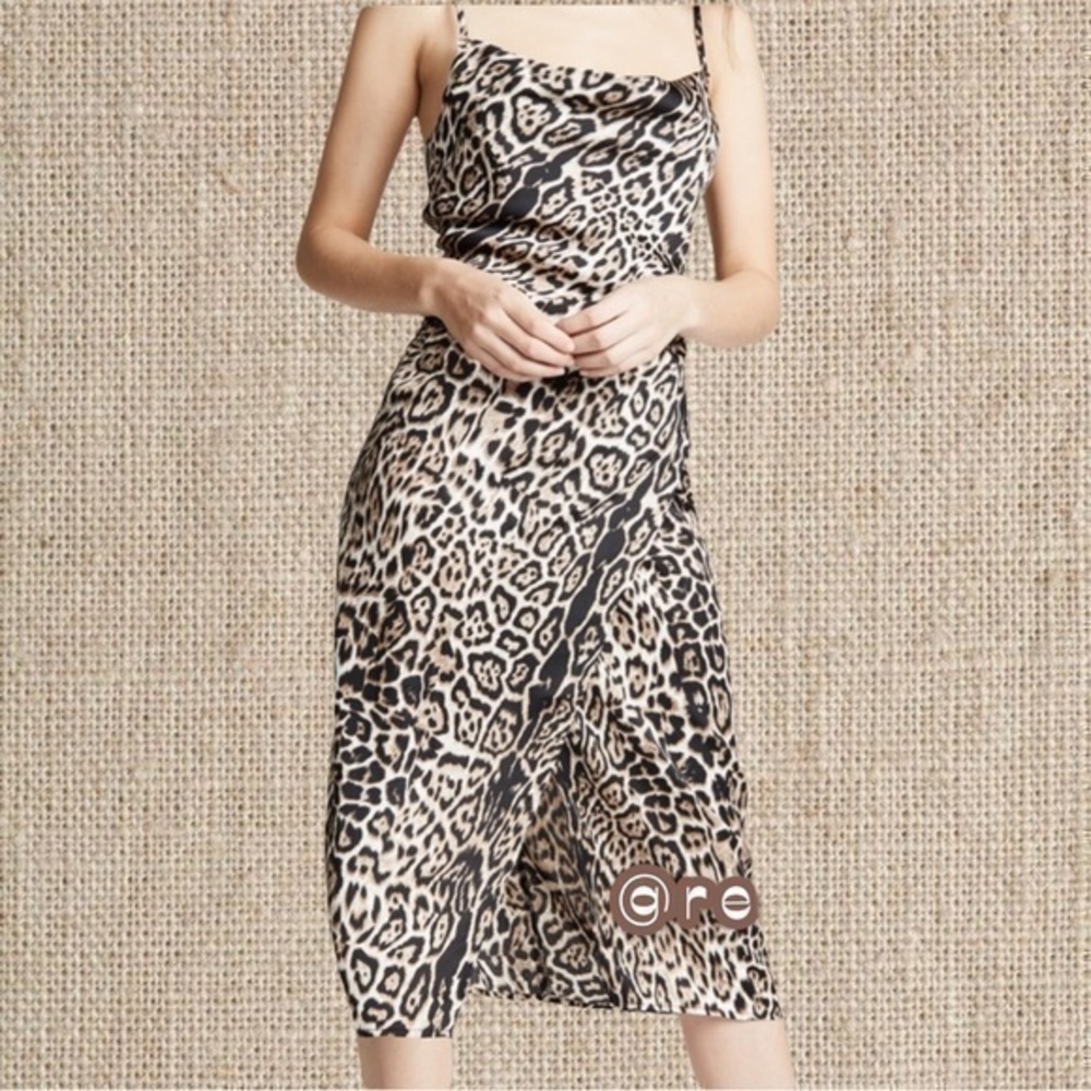 Midi Animal Print/Leopard slip dress